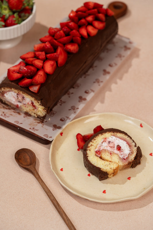 Chocolate Strawberry Swiss Roll