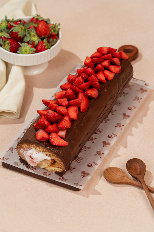 Chocolate Strawberry Swiss Roll