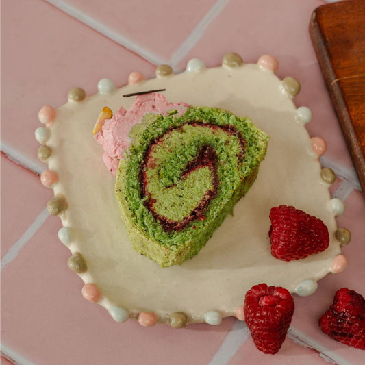 Pistachio Raspberry Swiss Roll