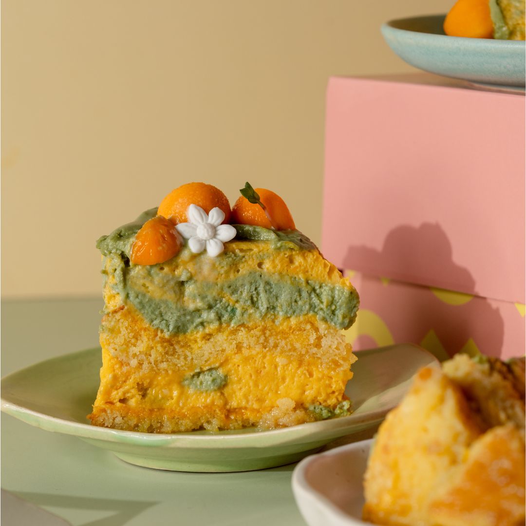 Mango Matcha Mousse Cake