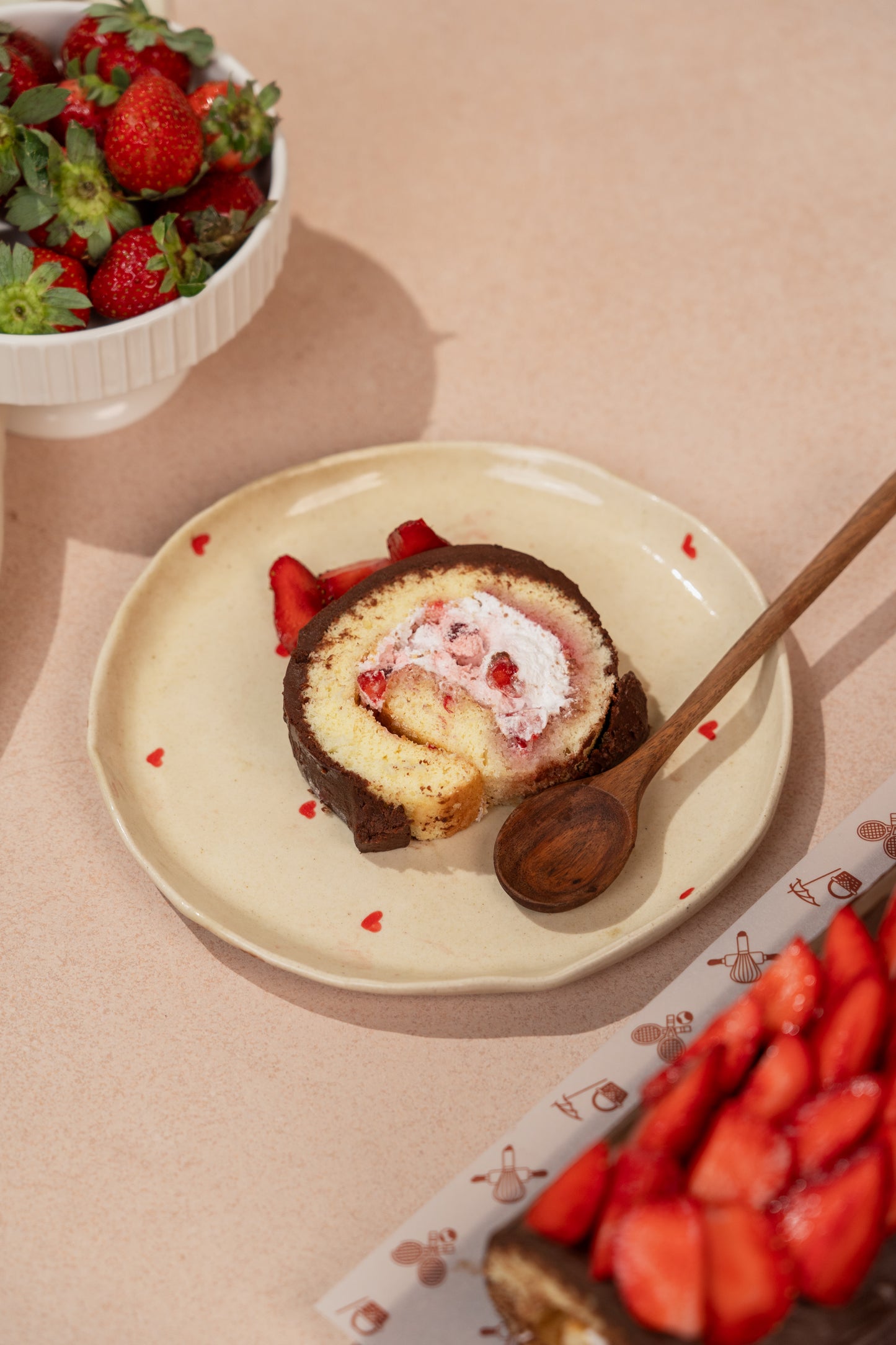 Chocolate Strawberry Swiss Roll